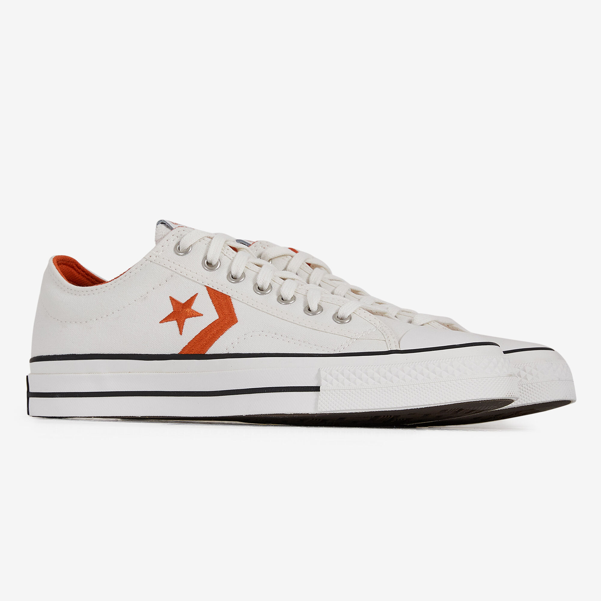 Converse blanche sales et orange