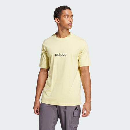 ADIDAS SPORTSWEAR T-shirt jersey Essentials Linear Powder Yellow / Black HOMME