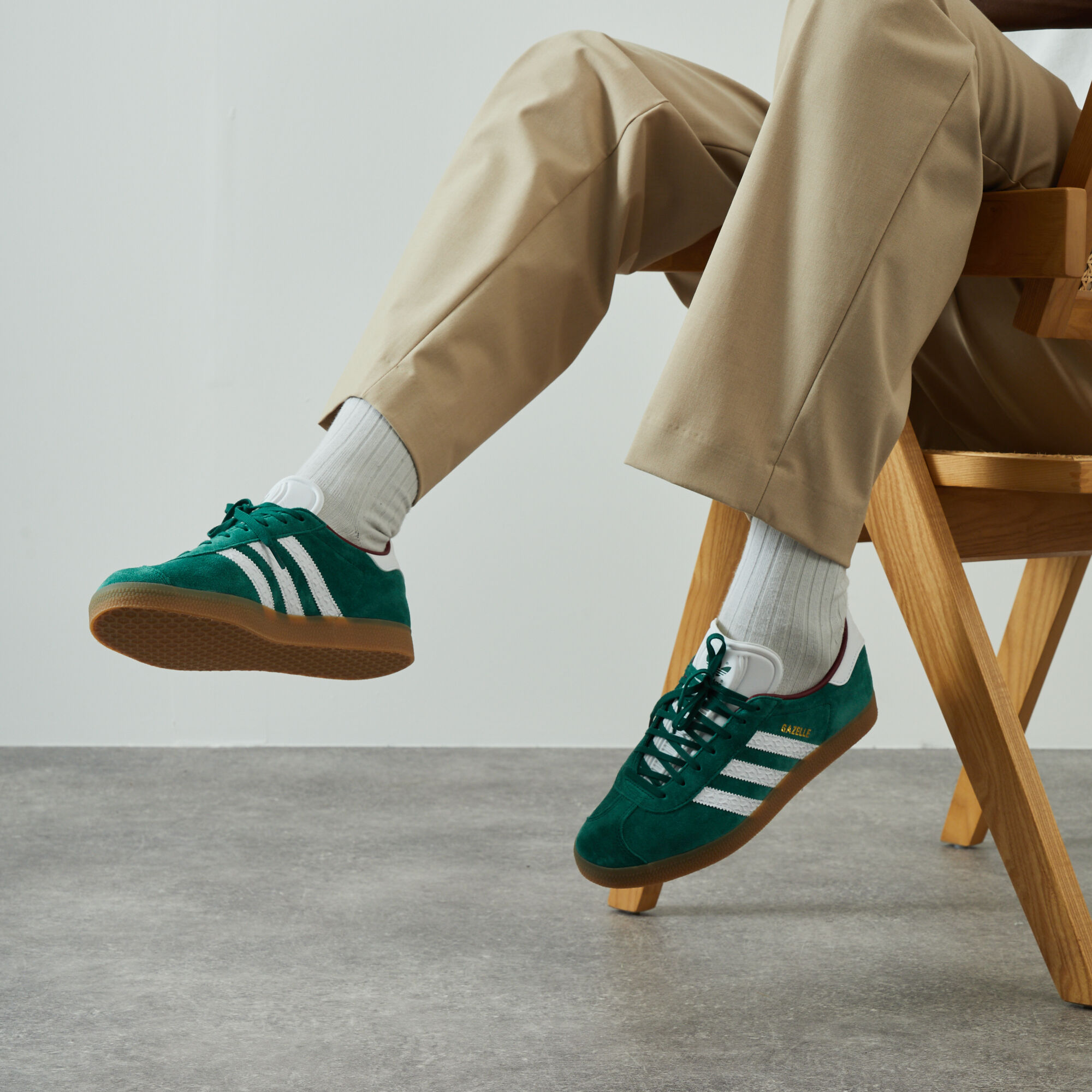 ADIDAS ORIGINALS GAZELLE MONOGRAM GREEN WHITE SNEAKERS MEN