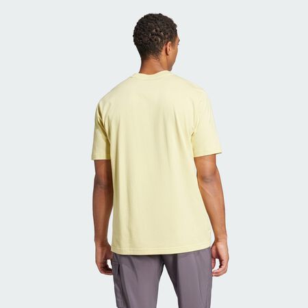 ADIDAS SPORTSWEAR Essentials Linear Single Jersey Tee Powder Yellow / Black MEN