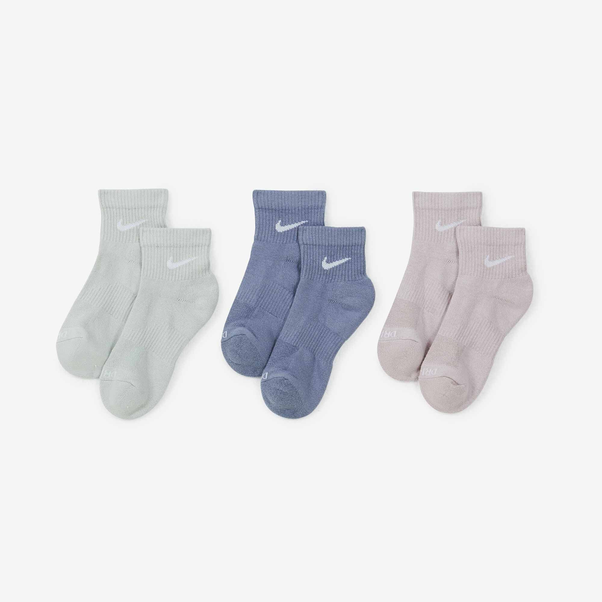 NIKE CHAUSSETTES X3 EVERYDAY MID GRIS CHAUSSETTE MIXTE Courir