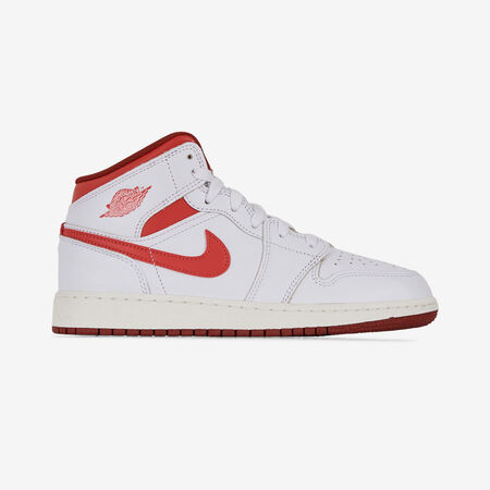 JORDAN air jordan 1 AIR JORDAN 1 MID BLANC/ROUGE JUNIOR