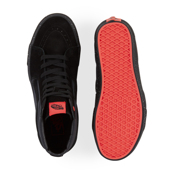 Red vans 2025 black sole