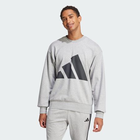 ADIDAS SPORTSWEAR Sweat-shirt grand logo French Terry Essentials Medium Grey Heather / Black HOMME