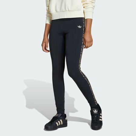 ADIDAS ORIGINALS TIGHT 3 STRIPES LEGGINGS Black / Night Brown JUNIOR