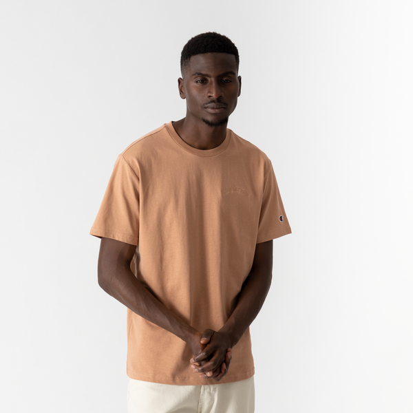 CHAMPION TEE SHIRT SMALL ARCHED LOGO CARAMEL T SHIRTS MEN