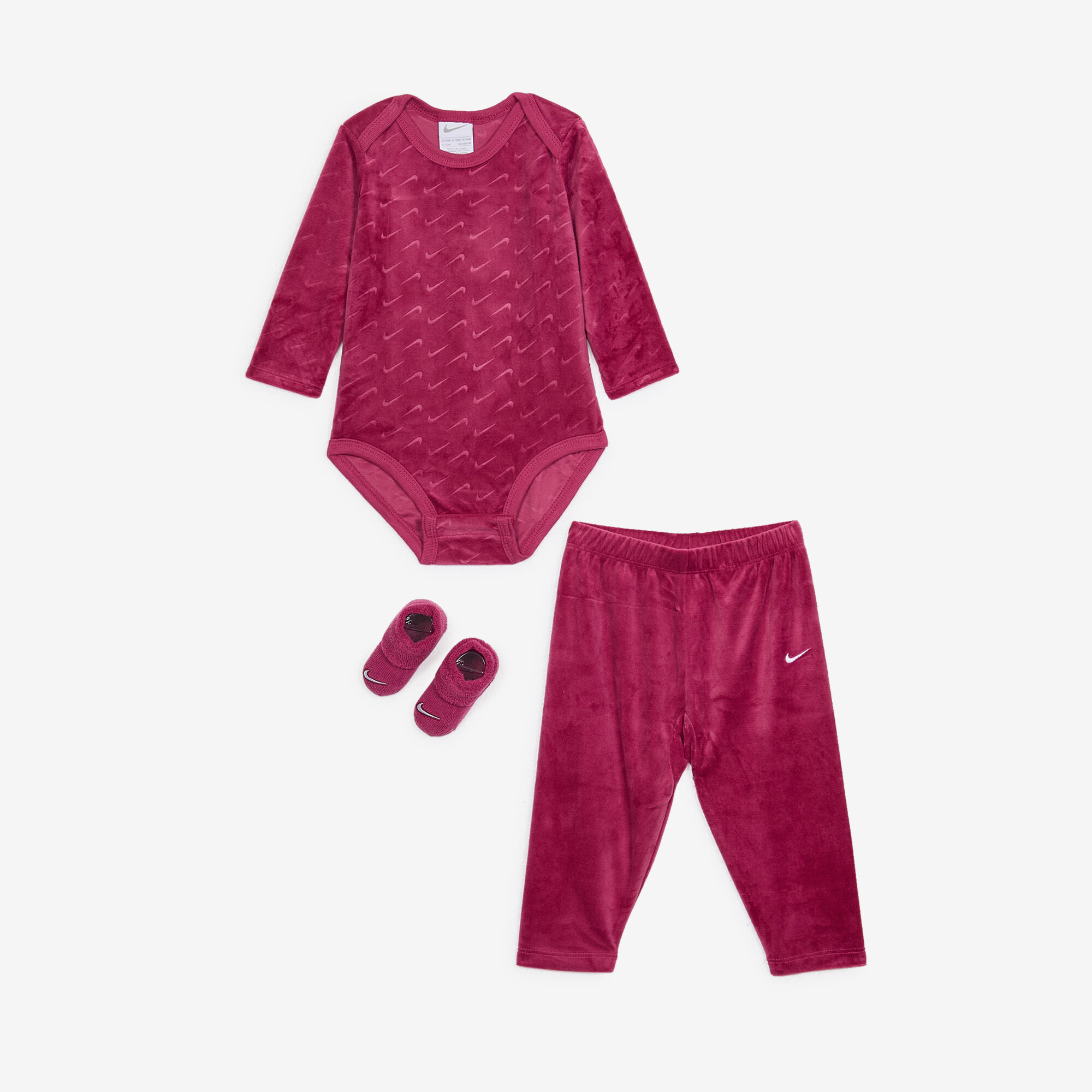 3 Pc Set Velour Swoosh