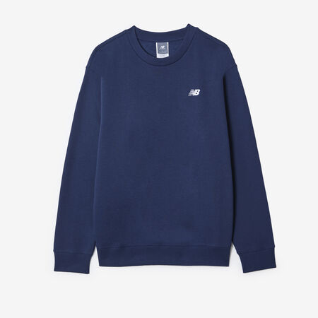 NEW BALANCE SWEAT CREW SMALL LOGO MARINE/BLANC HOMME