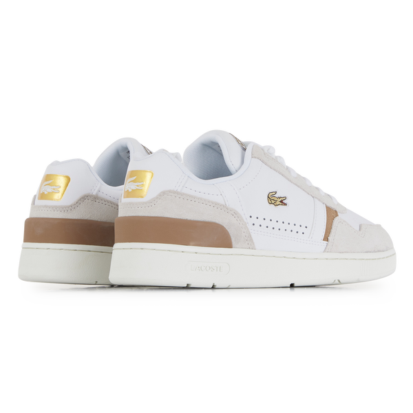 LACOSTE T CLIP BLANC BEIGE OR BEIGE OR SNEAKERS FEMME Courir