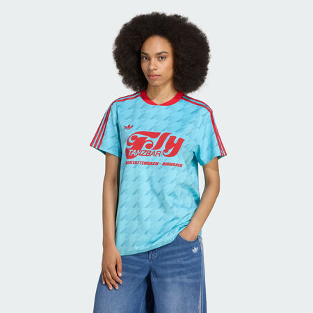 ADIDAS ORIGINALS Maillot Graphic Football Allover Print Blue Glow FEMME