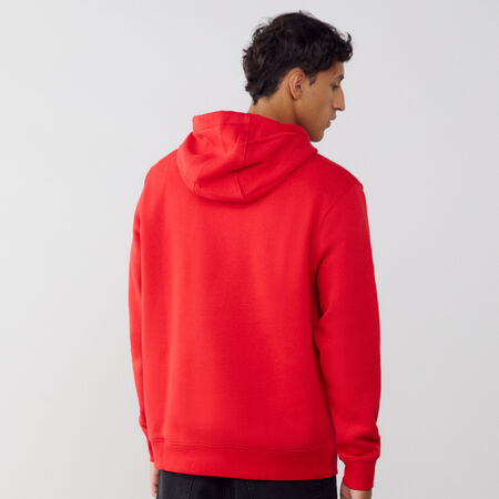 NIKE HOODIE CLUB SMALL LOGO ROUGE HOMME
