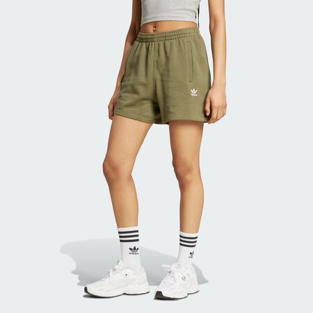 ADIDAS ORIGINALS Essentials French Terry Shorts Olive Strata WOMEN