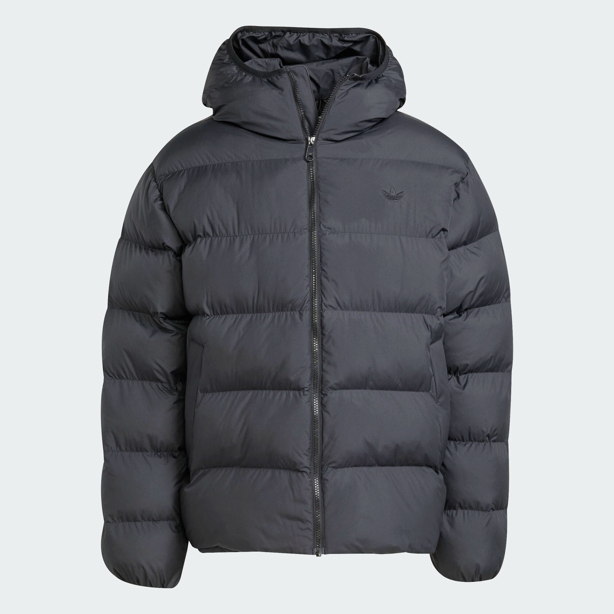 ADIDAS ORIGINALS Tonal Hooded Puffer Jacket Black / Black