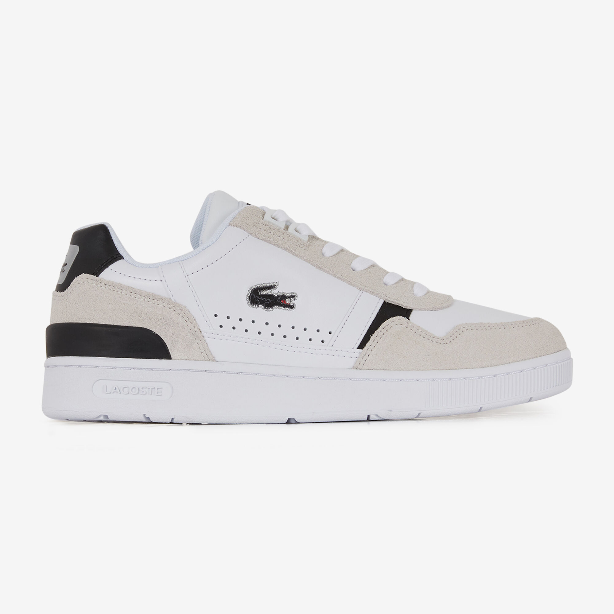 LACOSTE T CLIP BLANC NOIR SNEAKERS HOMME LACETS Courir