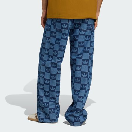 ADIDAS ORIGINALS Monogram All Over Print Regular Denim Pants Indigo Denim MEN