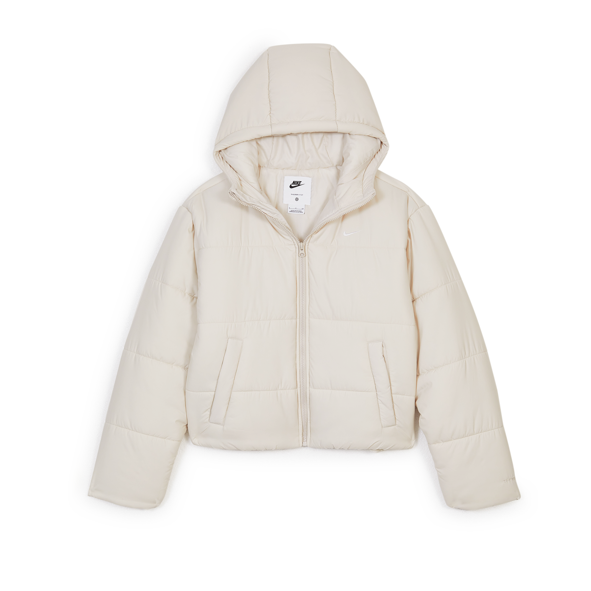nike patent padded jacket in cream