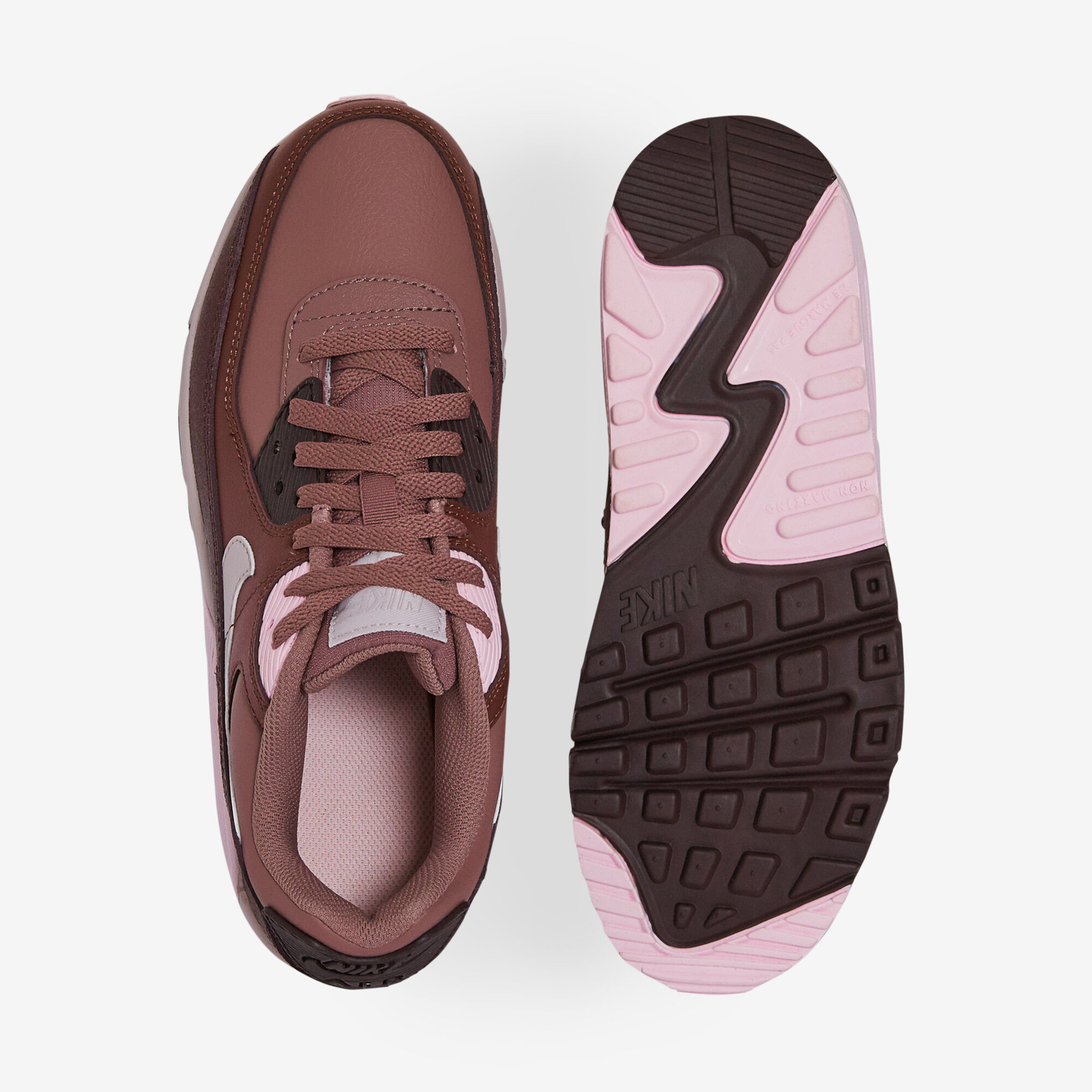 NIKE AIR MAX 90 SNEAKERS ENFANT MARRON ROSE LACETS Courir
