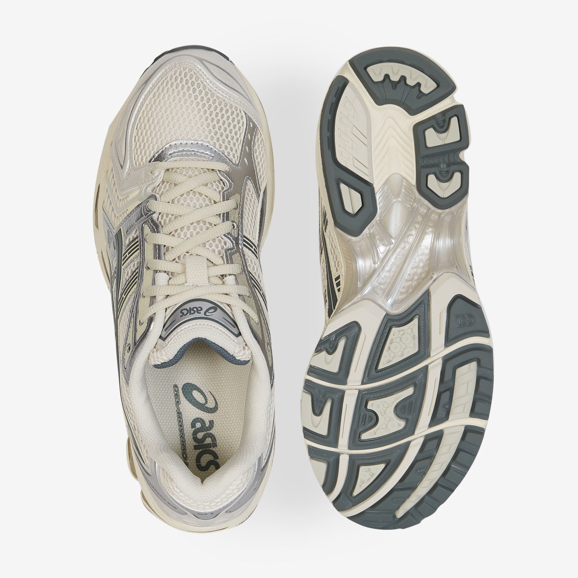 ASICS GEL KAYANO 14 BEIGE SILVER SNEAKERS MEN Courir