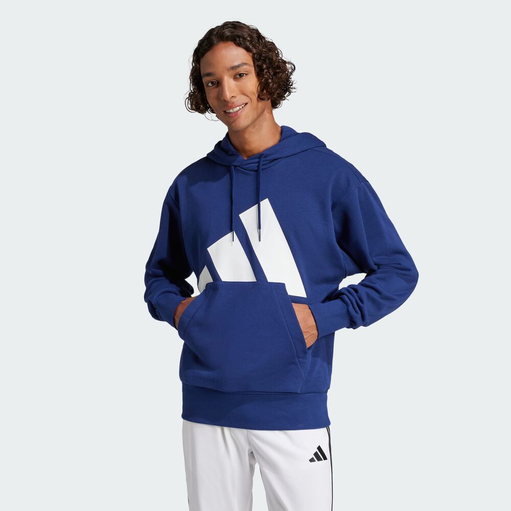ADIDAS ORIGINALS Essentials Big Logo French Terry Hoodie Dark Blue