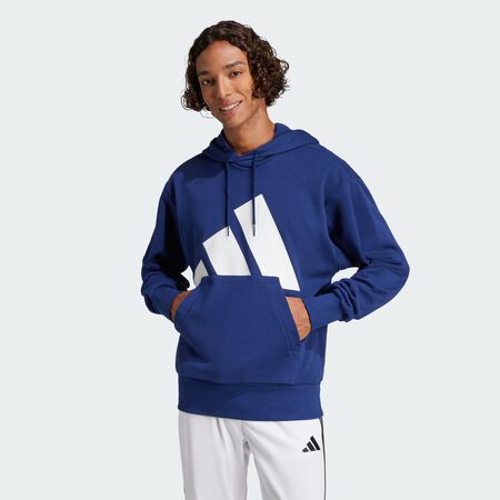 ADIDAS ORIGINALS Essentials Big Logo French Terry Hoodie Dark Blue / White MEN