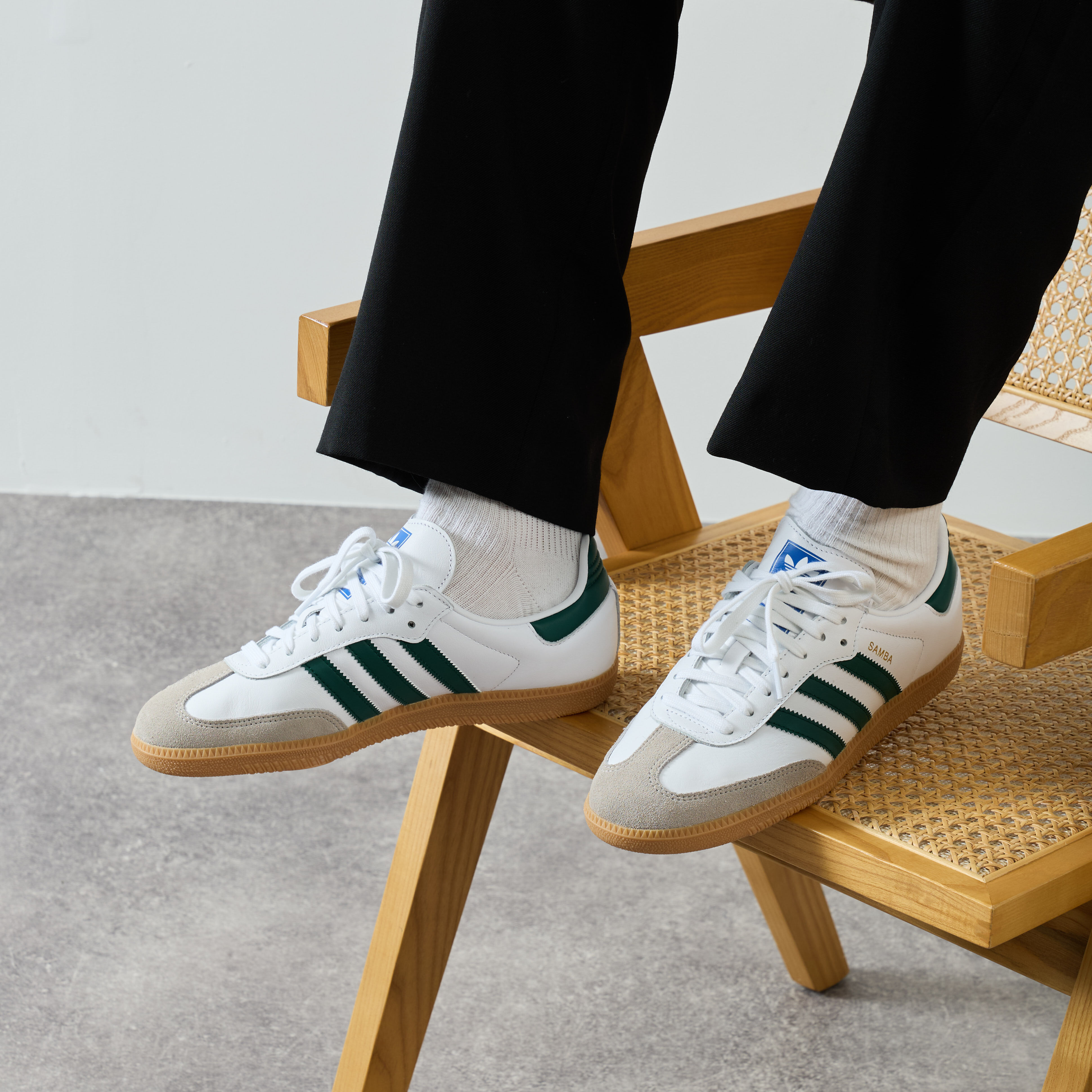 Adidas samba blanc vert clearance