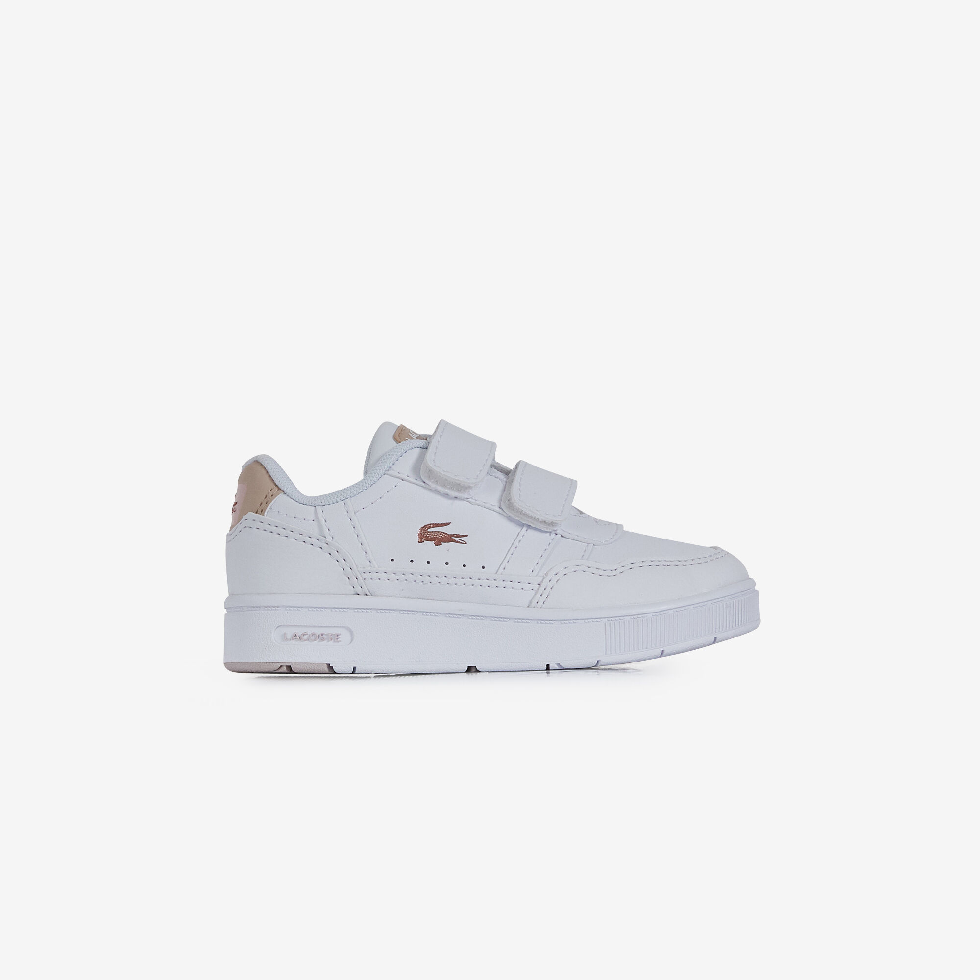 LACOSTE T CLIP PASTEL WHITE PINK SNEAKERS CHILDREN Courir