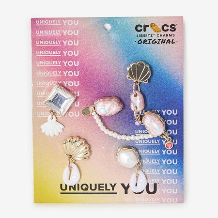 JIBBITZ ELEVATED PEARL 5PC : BLANC/OR