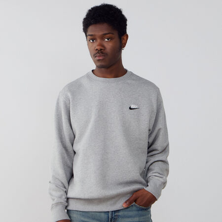 NIKE SWEAT CREW CLUB DT GRIS/BLANC HOMME