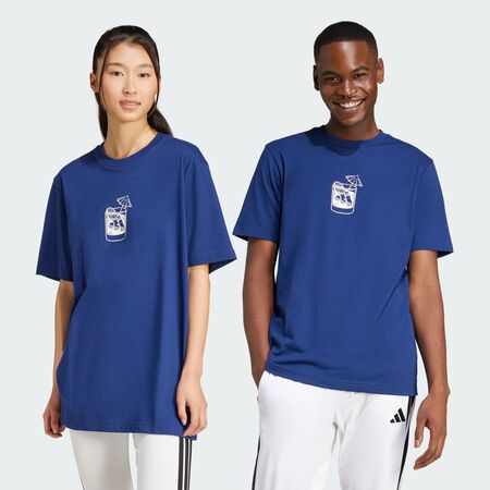 ADIDAS ORIGINALS Lounge Drink Graphic Tee Dark Blue MEN