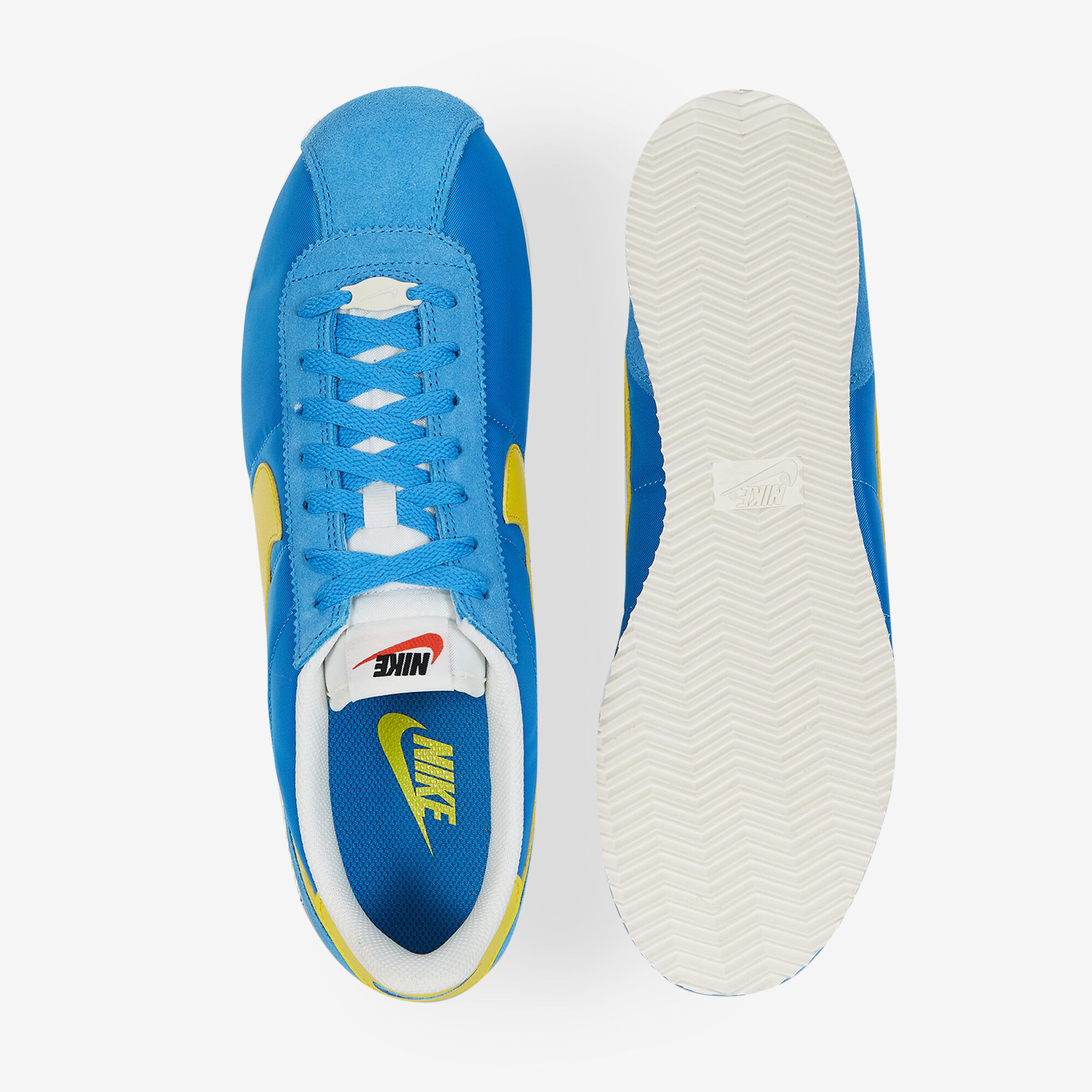 nike cortez blue yellow