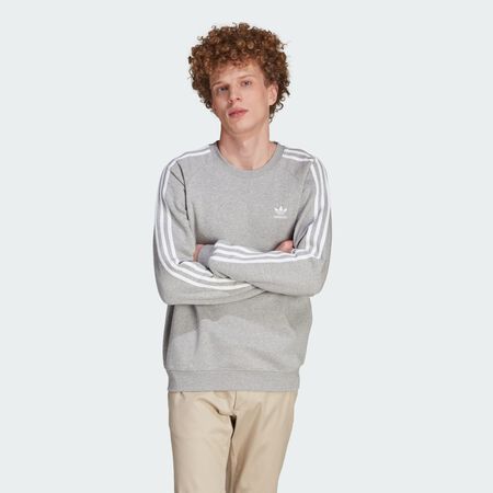ADIDAS ORIGINALS Adicolor Classics 3-Stripes Crew Medium Grey Heather MEN