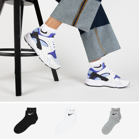 NIKE CHAUSSETTES X3 QUARTER GRIS MIXTE
