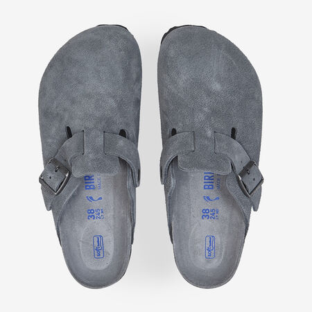 BIRKENSTOCK BOSTON SUEDE BASALT GRAY GRIS FEMME