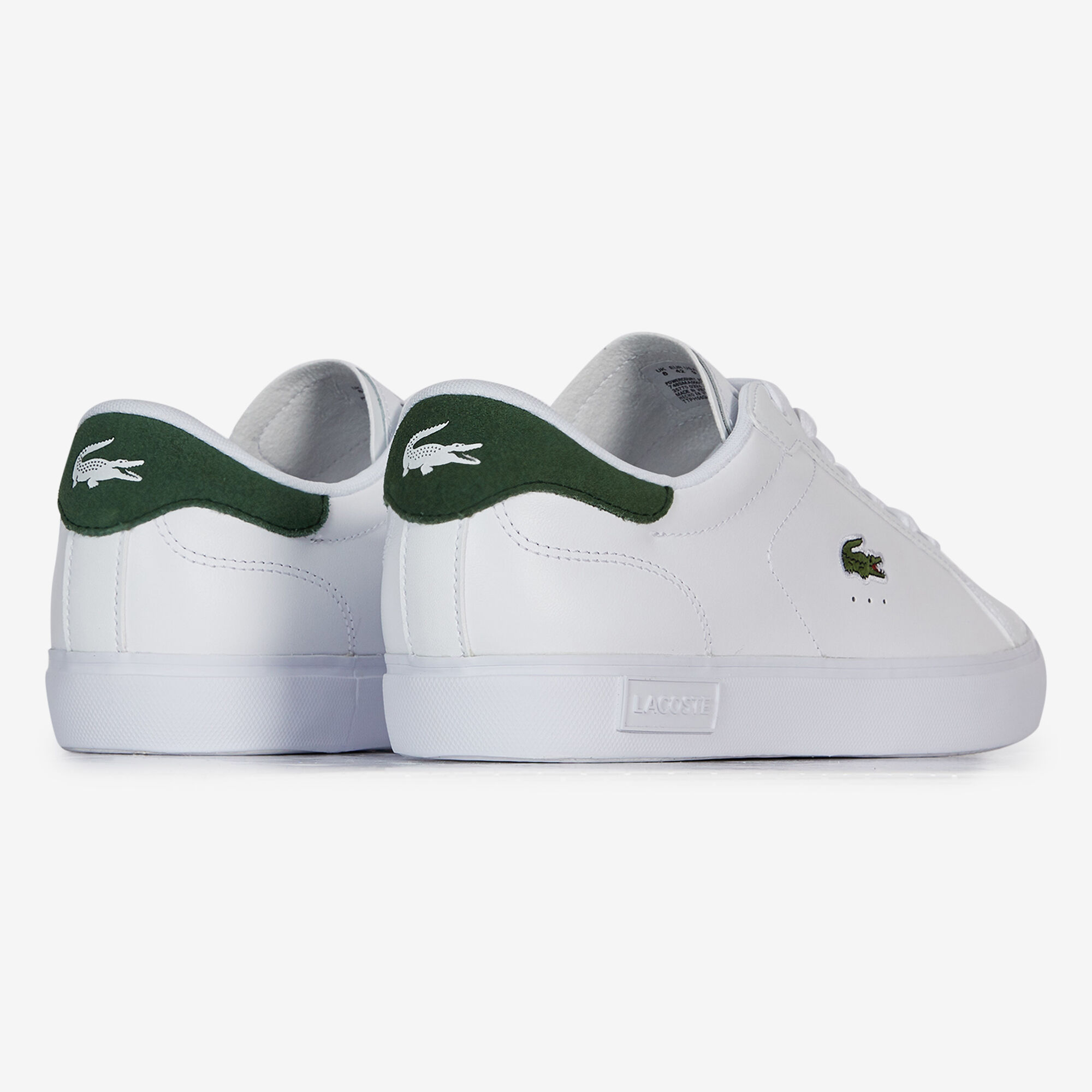 LACOSTE POWERCOURT SNEAKERS HOMME BLANC VERT LACETS Courir