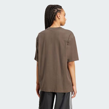 ADIDAS ORIGINALS Essentials Linear Tee Oversized Shadow Olive WOMEN