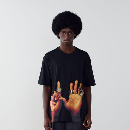 JORDAN TEE SHIRT MJ 6 RINGS BLACK MEN