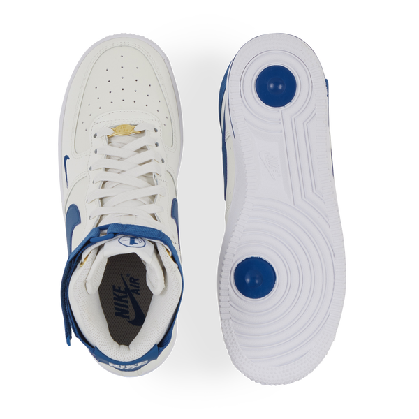 NIKE AIR FORCE 1 HIGH 40TH ANNIVERSARY BEIGE BLUE SNEAKERS WOMEN