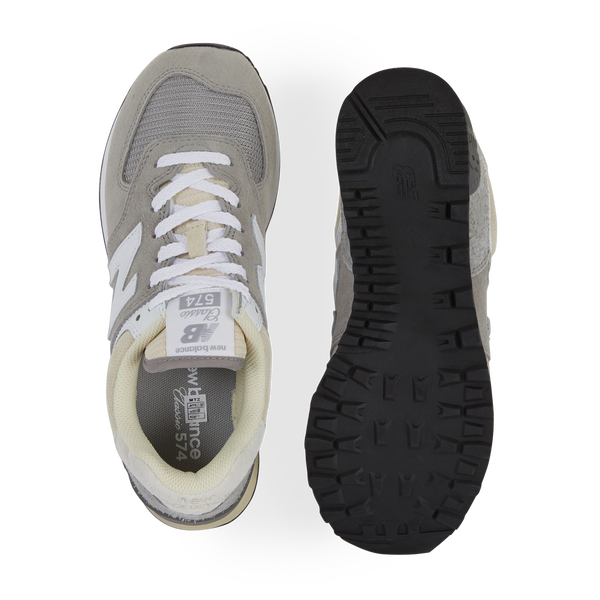New balance 574 pelle grigio discount
