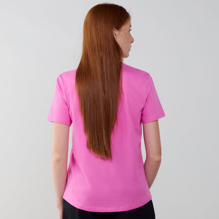 NIKE TEE SHIRT BIG SWOOSH ESSENTIAL PINK/WHITE WOMEN