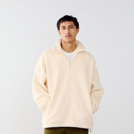 ADIDAS ORIGINALS SWEAT CREW POLAR FLEECE HZ BEIGE/WHITE MEN