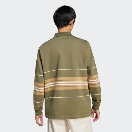 ADIDAS ORIGINALS Polo à rayures Olive Strata HOMME