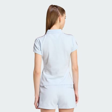 ADIDAS ORIGINALS 3-Stripes Polo Crystal Sky / Maroon WOMEN