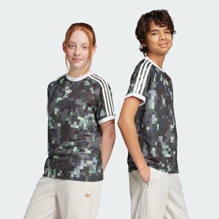 ADIDAS ORIGINALS adidas Originals x Minecraft Graphic Tee Silver Pebble / Magic Lime / Tribe Green / Legend Ivy JUNIOR