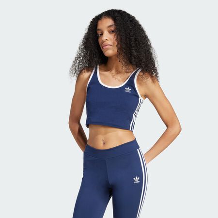 ADIDAS ORIGINALS Adicolor 3-Stripes Bra Top Night Indigo / White WOMEN