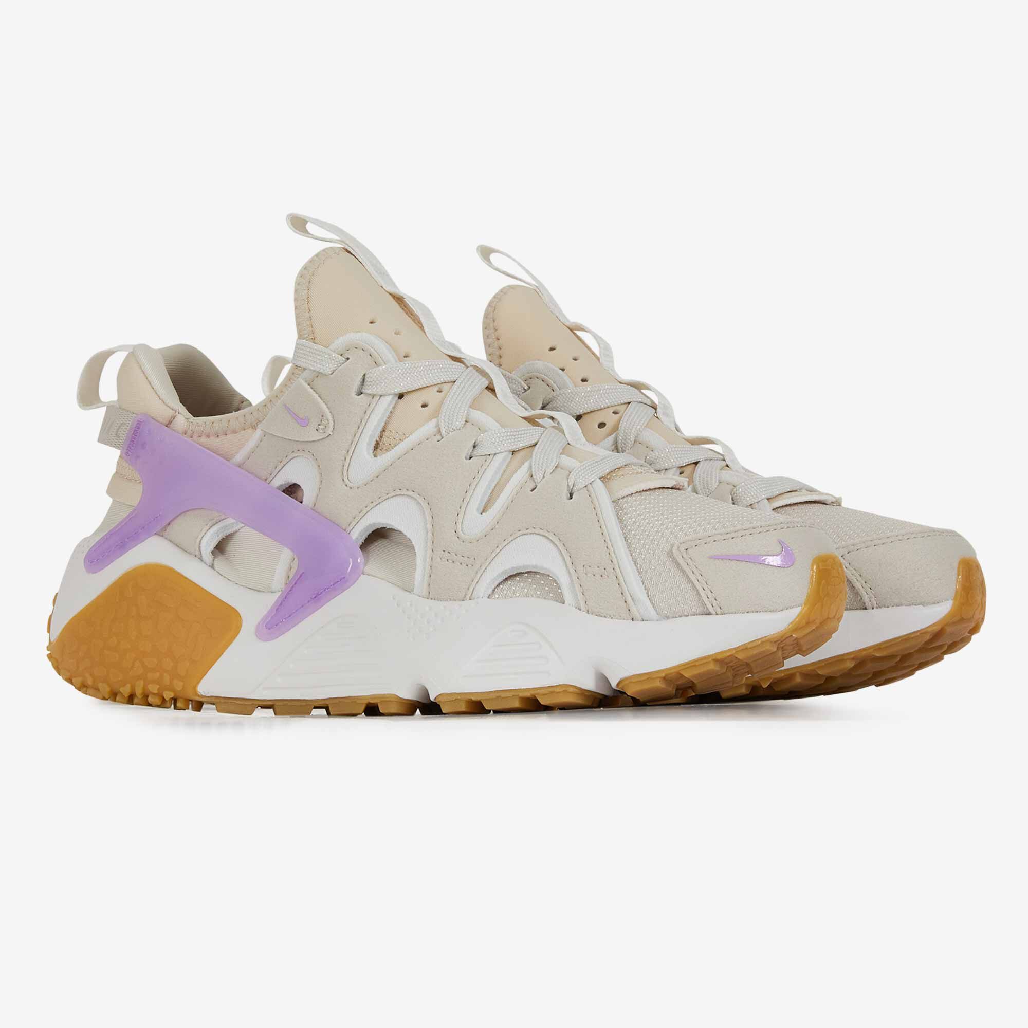 NIKE HUARACHE CRAFT BEIGE PURPLE SNEAKERS WOMEN Courir