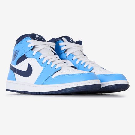 JORDAN air jordan 1 AIR JORDAN 1 MID BLANC/BLEU HOMME