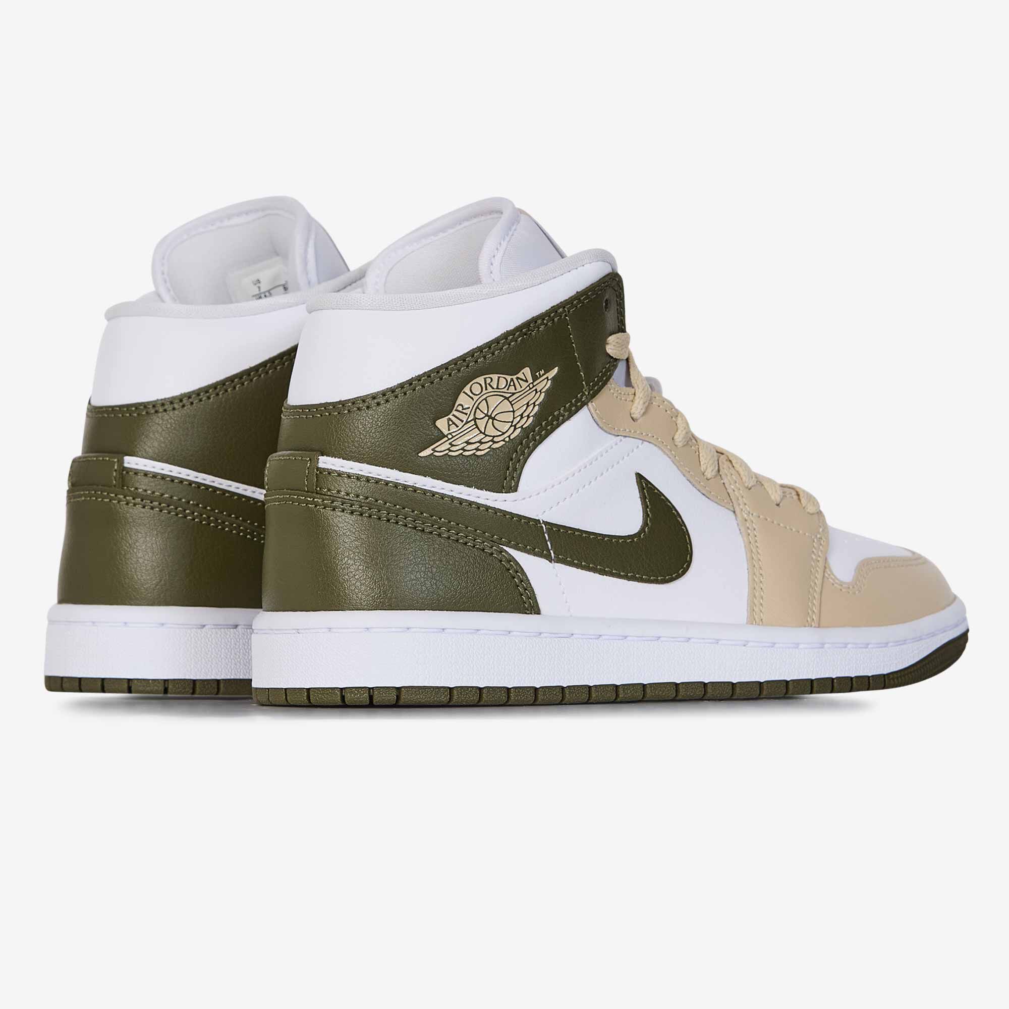 Air Jordan 1 Mid  Blanc/kaki