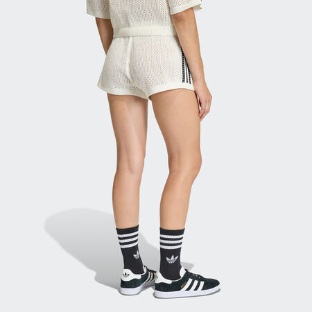 ADIDAS ORIGINALS KNITTED CROCHET SHORTS Off White WOMEN