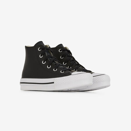 CONVERSE chuck taylor all star CHUCK TAYLOR ALL STAR EVA LIFT HI LEATHE NOIR/BLANC TODDLERS