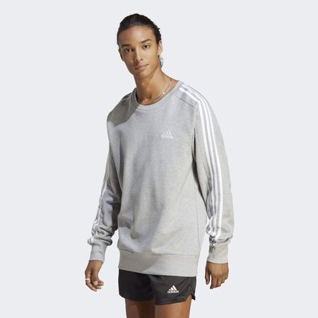 ADIDAS SPORTSWEAR Essentials French Terry 3-Stripes Sweatshirt Medium Grey Heather MEN
